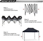 ABCCANOPY Patio Pop Up Canopy Tent 10x15 Commercial-Series (Black)
