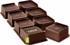 Bed Risers 2 inch, 3 inch, 4 inch, 6 inch, 8 inch Heavy Duty, Oversized Furniture Riser for Couch Sofa Table Chair Leg Frame Dorm, Support up to 6000 Lbs (Chocolat Brown 8 Pack, 2 inch)