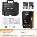 MakeID EP53 Label Maker with Hard Case, Portable Industrial 2" Print Head Bluetooth Label Printer, Mobile APP & PC Editor Compatible, 2000mAh Li-ion Battery, Come with 3 Label Cartridges for Job Sites