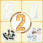 imprsv 4FT Marquee Numbers, Light Up Numbers 2 for 21st Birthday Decorations, Marquee Light up Letters Anniversary Party Decor, Pre-Cut Foam Board Kit
