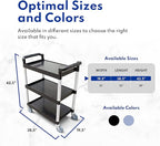 New Star Foodservice 54545 250-Pound Plastic 3-Tier Utility Bus Cart with Locking Casters, 32" x 16" x 38", Gray