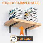 Heavy Duty Shelf Brackets 6 Inch (6 Pack), Rustic L Floating Shelf Brackets, Wall Shelf Bracket for DIY Decorative with Mounting Hardware