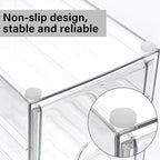Prsildan Acrylic Drawer Makeup Organizer with 6 Drawers (Not for Baby Bottle), Set of 2 Office Desk Organizers Accessories, Clear Stackable Storage Drawers for Vanity, Craft (Largest Drawer 4" Tall)