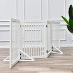 WELLAND Triangle Support Feet Set of 2 for 360 Degree Configurable Gate Collection, Solid Pine Wood, Easy to Install, 2 Pairs of Safety Fence Feet for Freestanding Pet Gates, White (Only Feet)