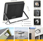 3 pack 300W LED Flood Light,Super Bright Daylight (2000W Equivalent)42,500LM 5000K IP66 Waterproof Security Outdoor LED Arena Lights Commercial Lighting Floodlight for Backyard|Court|Stadium|Yard