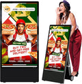 MWE 43 Inch Outdoor Digital Signage Display, Portable Battery Powered High Brightness Screen Advertising Display Kiosk, Movable Waterproof Standing Poster, Android OS