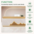 Modern Reception Desk with Counter Front Reception Table with Hidden LED Lighting Commercial Receptionist Desk Wood and White Checkout Counter Fully Assembled and Ready to Use 102inch/260cm
