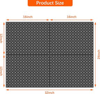TORACK 4 PCS 12"x16" Metal Pegboard Panels for Garage, Workbench, Shop, Tool Organizer Peg Board with 1/8" & 1/4" Holes, Modular Wall-Mounted Pegboard for Pegboard Hooks (Black)