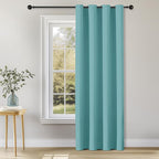 ChrisDowa Blackout Curtains 90 inches Long for Bedroom - Grommet Thermal Insulated Room Darkening Curtains for Living Room (1 Panel, Aqua, 52 x 90 Inch)