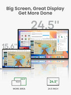 Portable Monitor Touchscreen 24.5”, 2K 165HZ Gaming Touch Monitor with FreeSync, 0.1ms, 180° Adjustable Kickstand & VESA, USB-C & HDMI, 400Nits IPS Large Travel Second Screen for Laptop, Game Console