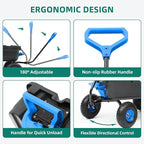 800lb Garden Dump Cart, Heavy Duty Wheelbarrow Dump Wagon with 4 Wheels&Quick-Release Dumping, Utility Wagon Carts for Yard, Farm and Garden(Blue)