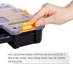 CANOPUS Craft Organizer, Set of 2 Interlocking Cases with Adjustable Compartments, Briefcase-Type Hardware & Parts Organizer, Toolbox Set for Bolts, Nails, Screws, and Other Small Parts