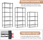 FDW 6 Tier Wire Shelving Units Adjustable Metal Storage Rack 23L x 13W x 59H NSF Pantry Shelves Kitchen Organization Shelf for Kitchen Garage Small Places Commercial,Black