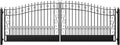 ZUMI Dual Swing Driveway Gates, 18x6 ft. Outdoor Steel Swing Gates for Driveway, Heavy-Duty Driveway Fence Gates for Home Security, Weatherproof Iron Security Gate Kit for Outdoor, Greerwich Style