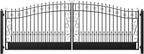 ZUMI Dual Swing Driveway Gates, 18x6 ft. Outdoor Steel Swing Gates for Driveway, Heavy-Duty Driveway Fence Gates for Home Security, Weatherproof Iron Security Gate Kit for Outdoor, Greerwich Style