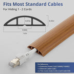 ZhiYo 10ft Cord Covers for Wires on Floor, Cord Hider Floor Hide Extension Cords, Soft PVC Cable Cover Cable Protector, Cable Cavity W0.62in H0.31in, Yellow Oak Wood