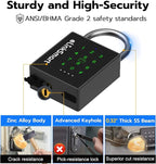 eLinkSmart Heavy Duty Smart Padlock with Key, Pad Lock with Code Keypad, Weatherproof Bluetooth RFID Keyless Electronic Digital Combination Lock for Gate Outdoor Fence Storage Unit Locker Shed Pool