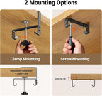 Housolution Under Desk Cable Management Tray, 36'' Longer Cord Management Under Desk, Premium Fabric Cable Storage Organizer, No Drilling Clamp/Screw Mount Cord Organization Tray for Office Home