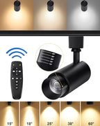 Zoomable LED Track Lighting Heads,2700K-6500K Stepless Dimming H Type Dimmable Rail Ceiling Track Lights Fixtures for Kitchen,Flicker Free 15° to 60° CRI90 12W 1200LM,Black 10 Pack