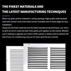 Return Air Grill 24x6(Duct Opening Size),Air Return Vent Cover,Flat Vent Cover,Rejillas De Aire Acondicionado para Casa,Return Air Grilles,Outer Dimensions:25.75"W X 7.75"H(24"W x 6"H, Duct Opening)