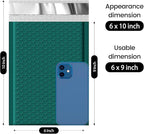 Fuxury Bubble Mailers 6x10" 100 Pack Opaque Bubble Mailer Usable Size 6x9" Padded Envelopes for Gifts Mailing Envelopes Bubble Padded Cushion Mailers Small Business#0 Forest Green