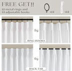 Extra Wide 108 Inch Long Curtains 70 Inch Wide Pinch Pleat Linen Curtains for Living Room Bedroom Light Filtering Privacy Pleated Drapes Hooks Rings Back Tab for Sliding Door White 1 Panel