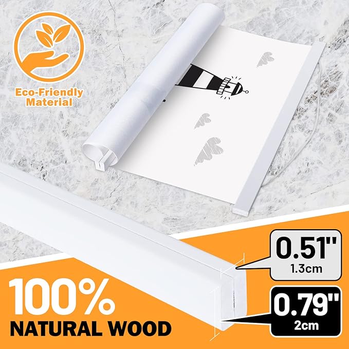 23x34 23x33 23x32 Poster Frame, Magnetic Light Wood Wooden Frame Hanger for Photo Picutre Canvas Artwork Art Print Wall Hanging (1 Pack, 23", White)