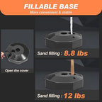 4 Pack Traffic Delineator Post Cones with Fillable Base, Adjustable Plastic Safety Barrier with 5Ft Plastic Chain, Outdoor and Indoor Crowd Control Stanchion for Traffic Control and Warning
