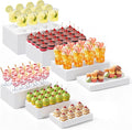 Leinuosen 7 Pcs Large Buffet Risers Set 6" to 12" Rectangle Acrylic Display Box Catering Dessert Table Riser Food Display Decorative Stand with Hollow Bottom for Catering Supplies(White)