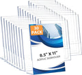 30 Pack Acrylic Sign Holder 8.5 x 11, Clear Plastic Display Stands for Tabletop, L-Shape Acrylic Stands for Flyers, Documents, Office, Restaurants, Vertical Sign Holder 8.5x11 for Desktop