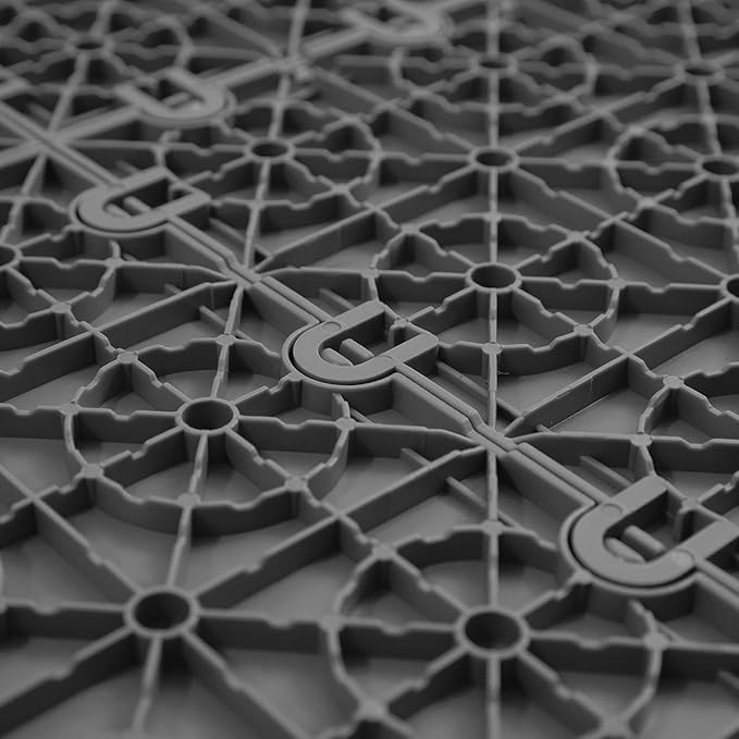FlooringInc's Nitro 12"x12" Snap-Together Garage Flooring Tiles, Non-Slip Interlocking Plastic Garage Floor Mat, Garage Organization & Garage Storage, Coin Pattern, Graphite, 24 Tiles, 24 Sq/Ft