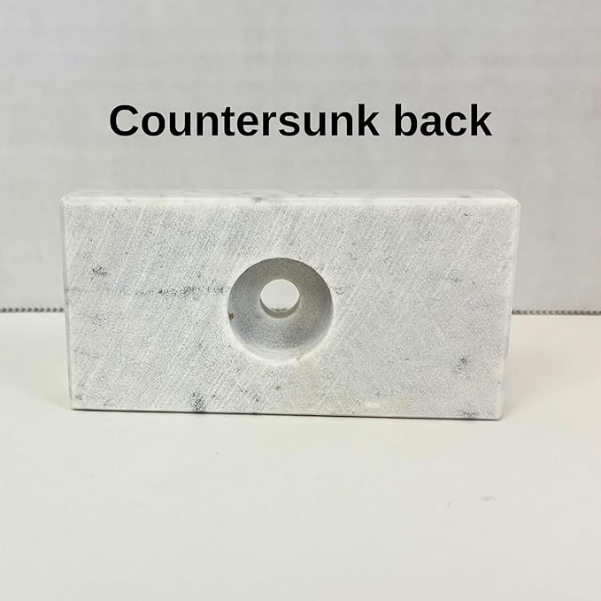 Genuine Marble Trophy Base – Polished Beveled Display Stand with Center Hole, 3/4" Thick, Multiple Sizes for Awards, Crafts & 3D Prints (White Marble, 2x4 inch)