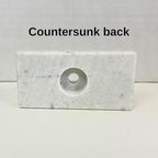 Genuine Marble Trophy Base – Polished Beveled Display Stand with Center Hole, 3/4" Thick, Multiple Sizes for Awards, Crafts & 3D Prints (White Marble, 2x4 inch)
