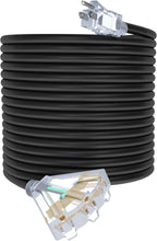 100Ft 12/3 Outdoor Extension Cord with 3-Outlets, Heavy Duty 12 Gauge 3 Prong Extension Cord Waterproof with Lighted end, 15A 12AWG 1875W SJTW, ETL Listed - Great for Garage, Garden and Home, Black