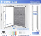 SWANCROWN Enclosed Bulletin Board 48x36in, Tamperproof Lockable Grey Felt Board Wall Display Case with 2 Locks for Office School Commerce, Aluminum Frame, Pack of 2