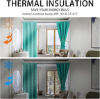 JIUZHEN Blackout Curtains for Bedroom - 60 Inch Extra Wide Thermal Insulated Room Darkening Privacy Soundproof Curtains for Living Room/Dorm Room, Set of 2 Panels, 60 x 72 inches,Peacock Blue