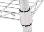 Amazon Basics 3-Tier Metal Basket Rolling Cart with Wood Top, Silver