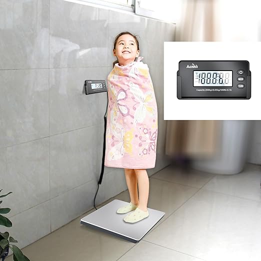 Heavy Duty Shipping Scale,440 LBS high Precision Hidden Wall Mounted Display, Portable Multi-Function Weighing Scale for Warehouse/Office/delivery Company, Includes Adapter and Product Manual