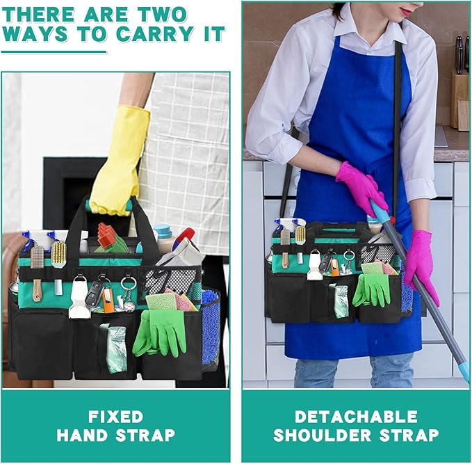Wearable Cleaning Caddy Bag,WithDetachable Divider cleaning bags for housekeepers, With Adjustable Shoulder Strap for Cleaners & Housekeeper