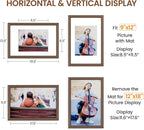 Natural Walnut 12x18 Picture Frames Mat to 9x12 Picture Display Set of 3,Original Wood Handcrafted 12x18 Wooden Certificate Frame with Tempered Glass Graduation Family Wedding Photo Wall Mounted