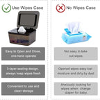 2 Pack Wipes Dispenser Seal-Designed Wipe Dispenser Holder Wipes Case Box for Bathroom Keep Wipes Fresh, Dust-Proof & Non-Slip