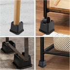 shouwuhho Bed Risers 4 inch, Furniture Risers Elevation in Heights 4 Inch Heavy Duty, Bed Lift Risers for Caster Wheels or Posts of Bed Table Couch, Support up to 6000 lbs, 4 Pack, Black