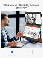 Portable Dual Monitor 18.5" 100Hz FHD 1080P Stacked Monitor, Dual Vertical Displays for Coding/Gaming/Trading, USB-C Mini HDMI Laptop Screen Extender(No Driver Needed)