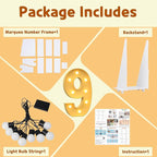 imprsv 3FT Light Up Letters, Marquee Numbers for 19th Birthday Decorations, Pre-Cut Foam Board Kit