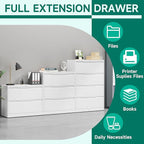 Metal Steel Filling Cabinets for Home Office - 4 Drawer Lockable Lateral File Cabinet for Hanging Files Letter/Legal/F4/A4 Size, Assembly Required - White