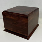 Display Base Pedestal Cherry Finish with 5/16" Center Hole – Square Stand Blank for Trophies, Figurines, 3D Prints, DIY Projects – Available in Multiple Sizes (7"Lx7"Wx5 1/4"H)