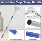 Commercial Mop Handle Heavy Duty, 59" Industrial Mop Stick - Universal Metal Replacement Mop Pole for Home, Garage, Office, Workshop & Warehouse Floor Cleaning