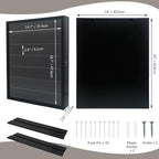 GMFrames 16x20 Wooden Shadow Box Frame with Removable Shelves Deep Display Case for Military Medals Keepsakes Black