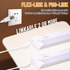 24" 4Pack Hardwired Under Cabinet LED Light Plug in, 16W 1200LM, 3CCT (3000K/4000K/5000K), Rotatable 45°, Connect Up to 10 Fixtures, Under Counter Lights Linkable for Kitchens and Offices