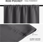 PONY DANCE Gray Blackout Curtains for Bedroom 90 inches Long 2 Panels Set, Thermal Insulated Rod Pocket Black Out Window Drapes, Noise Reducing Window Treatment for Living Room(W42 x L90 inch, Grey)